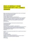 EDUC 210 MODULE 3 EXAM QUESTIONS WITH 100&percnt; CORRECT ANSWERS