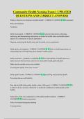 Community Health Nursing Exam 1 UPDATED  QUESTIONS AND CORRECT ANSWERS
