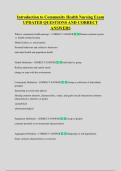 Introduction to Community Health Nursing Exam  UPDATED QUESTIONS AND CORRECT  ANSWERS