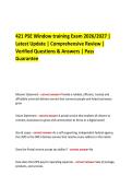 421 PSE Window training Exam 2026&sol;2027 &vert;  Latest Update &vert; Comprehensive Review &vert;  Verified Questions & Answers &vert; Pass Guarantee      