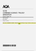 AQA GCSE COMBINED SCIENCE&colon; TRILOGY 8464&sol;P&sol;2H Physics Paper 2H Mark scheme June 2025
