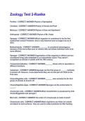Zoology Test 2-Roelke Questions and answers latest update