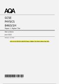 AQA GCSE PHYSICS 8463&sol;1H Paper 1 Higher Tier Mark scheme June 2025