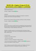 MGMT 320 - Chapter 2 Exam ACTUAL  QUESTIONS AND CORRECT ANSWERS