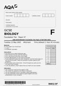 AQA GCSE BIOLOGY Foundation Tier Paper 1F QP MAY 2025