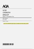 AQA GCSE CHEMISTRY 8462&sol;2F Paper 2 Foundation Tier Mark scheme June 2025