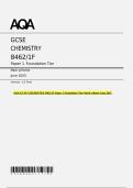 AQA GCSE CHEMISTRY 8462&sol;1F Paper 1 Foundation Tier Mark scheme June 2025