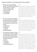 Chapter 01 Nursing Today Potter Fundamentals of Nursing 11th Edition Practice Questions 2026&sol;2027