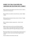 BONENT CDC FINAL EXAM PAPER 2026 QUESTIONS AND SOLUTIONS 100&percnt; CORRECT