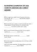 BOOKKEEPING EXAMINATION TEST 2026 COMPLETE QUESTIONS AND CORRECT ANSWERS