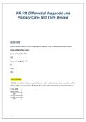 NR 511 Differential Diagnosis and Primary Care Midterm Review 2026
