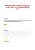 NR 511 Midterm Differential Diagnosis and Primary Care Practicum Study Guide 2026