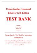 Complete Test Bank - Understanding Abnormal Behavior&comma; 12th Edition &ndash; David Sue&comma; Derald Wing Sue&comma; Diane M&period; Sue&comma; Stanley Sue &ndash; ISBN 9780357365212 &lpar;All Chapters Covered 1&ndash;17&rpar;