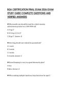 BQA CERTIFICATION FINAL EXAM 2026 EXAM STUDY GUIDE COMPLETE QUESTIONS AND VERIFIED ANSWERS