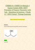 CHEM219 &sol; CHEM 219 Module 1&comma; 2&comma; 3&comma; 4 & 5 &lpar;Latest 2026 &sol; 2027 Updates STUDY BUNDLE PACKAGE WITH SOLUTIONS&rpar; Principles of Organic Chemistry with Lab &vert; Questions and Answers &vert; Grade A &vert; 100&percnt; Correct &lpar;Verified Answers&rpar; - Portage Learning