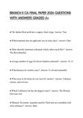 BRANCH II CA FINAL PAPER 2026 QUESTIONS WITH ANSWERS GRADED A&plus;