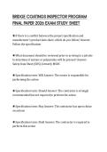 BRIDGE COATINGS INSPECTOR PROGRAM FINAL PAPER 2026 EXAM STUDY SHEET