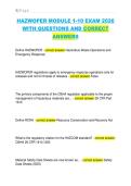HAZWOPER MODULE 1-10 EXAM 2026  WITH QUESTIONS AND CORRECT  ANSWERS 