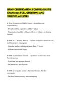 BRMP CERTIFICATION COMPREHENSIVE EXAM 2026 FULL QUESTIONS AND VERIFIED ANSWERS