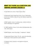 BRMP TEST PAPER 2026 QUESTIONS AND VERIFIED ANSWERS GRADED A&plus;