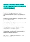 BROCK BIOLOGY OF MICROORGANISMS ACTUAL EXAM PAPER 2026 QUESTIONS WITH ANSWERS GRADED