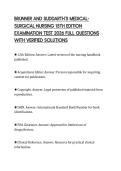 BRUNNER AND SUDDARTH&rsquo;S MEDICALSURGICAL NURSING 15TH EDITION EXAMINATION TEST 2026 FULL QUESTIONS WITH VERIFIED SOLUTIONS