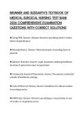 BRUNNER AND SUDDARTH&rsquo;S TEXTBOOK OF MEDICAL-SURGICAL NURSING TEST BANK 2026 COMPREHENSIVE EXAMINATION QUESTIONS WITH CORRECT SOLUTIONS
