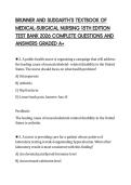 BRUNNER AND SUDDARTH&rsquo;S TEXTBOOK OF MEDICAL-SURGICAL NURSING 15TH EDITION TEST BANK 2026 COMPLETE QUESTIONS AND ANSWERS GRADED A&plus;