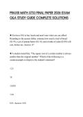 PRAXIS MATH 5733 FINAL PAPER 2026 EXAM Q&A STUDY GUIDE COMPLETE SOLUTIONS