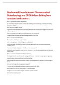 Biochemical Foundations of Pharmaceutical  Biotechnology and CRISPR Gene EditingExam  questions and answers 