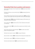 Biomedical Data Exam questions and answers 
