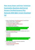 New Jersey Sewer and Drain Technician  Examination Questions And Correct  Answers &lpar;Verified Answers&rpar; Plus  Rationale 2026 Q&A&vert; Instant Download  Pdf 