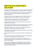EMR Final Exam QUESTIONS & SOLUTIONS