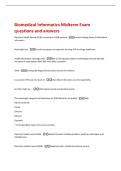 Biomedical Informatics and Healthcare Data Standards Exam questions and answers