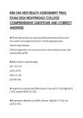 BSN 246 HESI HEALTH ASSESSMENT FINAL EXAM 2026 NIGHTINGALE COLLEGE COMPREHENSIVE QUESTIONS AND CORRECT ANSWERS