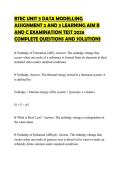 BTEC UNIT 5 DATA MODELLING ASSIGNMENT 2 AND 3 LEARNING AIM B AND C EXAMINATION TEST 2026 COMPLETE QUESTIONS AND SOLUTIONSBTEC UNIT 5 DATA MODELLING ASSIGNMENT 2 AND 3 LEARNING AIM B AND C EXAMINATION TEST 2026 COMPLETE QUESTIONS AND SOLUTIONS