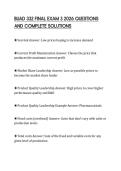 BUAD 332 FINAL EXAM 3 2026 QUESTIONS AND COMPLETE SOLUTIONS