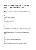 BUAD 341 COMPLETE EXAM 1 QUESTIONS WITH CORRECT ANSWERS 2026