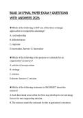 BUAD 341 FINAL PAPER EXAM 1 QUESTIONS WITH ANSWERS 2026
