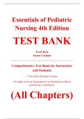 Complete Test Bank - Essentials of Pediatric Nursing&comma; 4th Edition &ndash; Terri Kyle&comma; Susan Carman &ndash; ISBN 9781469885643 &lpar;All Chapters Covered 1&ndash;29&rpar;