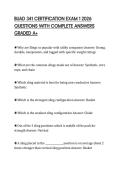 BUAD 341 CERTIFICATION EXAM 1 2026 QUESTIONS WITH COMPLETE ANSWERS GRADED A&plus;
