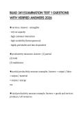 BUAD 341 EXAMINATION TEST 1 QUESTIONS WITH VERIFIED ANSWERS 2026