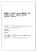 BIOD 121 NUTRITION EXAM 2 AND BIOD 121  NUTRITION EXAM 2 UPDATE 2026 WITH   VERIFIED ANSWERS 