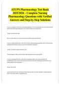 ATI PN Pharmacology Test Bank 2025-2026 &ndash; Complete Nursing Pharmacology Questions
