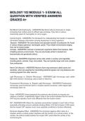 BIOLOGY 102 MODULE 1- 5 EXAM ALL  QUESTION WITH VERIFIED ANSWERS   GRADED A&plus; 