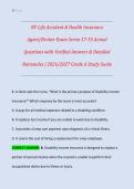 NY Life Accident & Health Insurance Agent&sol;Broker Exam Series 17-55 Actual Questions with Verified Answers & Detailed Rationales &vert; 2026&sol;2027 Grade A Study Guide