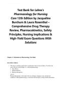 Lehne&rsquo;s Pharmacology for Nursing Care 12th Edition Test Bank 2026&sol;2027 &ndash; Jacqueline Rosenjack Burchum