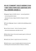 NR 442 COMMUNITY HEALTH NURSING EXAM 1 VIEW AHEAD PAPER 2026 QUESTIONS WITH FULL ANSWERS GRADED A&plus;