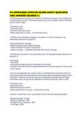 PA APPRAISERS UPDATED EXAMS SCRIPT QUESTIONS AND ANSWERS MARKED