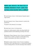 BURNS AND GROVE&rsquo;S THE PRACTICE OF NURSING RESEARCH STUDY GUIDE 2026 ACTUAL EXAM SOLVED 100&percnt; CORRECT